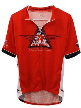 Primal Cycling Jersey Mens XL Red Rider American Diabetes Full Zip Athletic